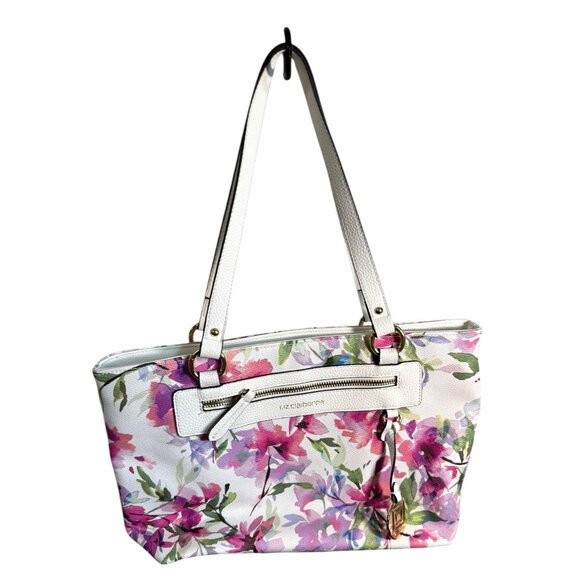 Liz Claiborne Floral Shoulder Purse‎ Tote - Picture 3 of 10